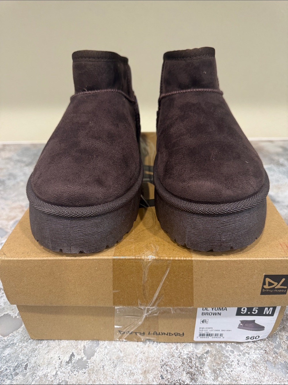 Dirty Laundry Brown Suede Platform Ankle Booties